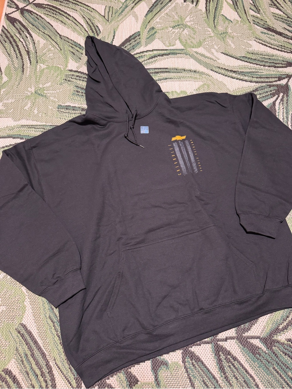Chevrolet Black Men's Pullover Hoodie Size XXL American Strong